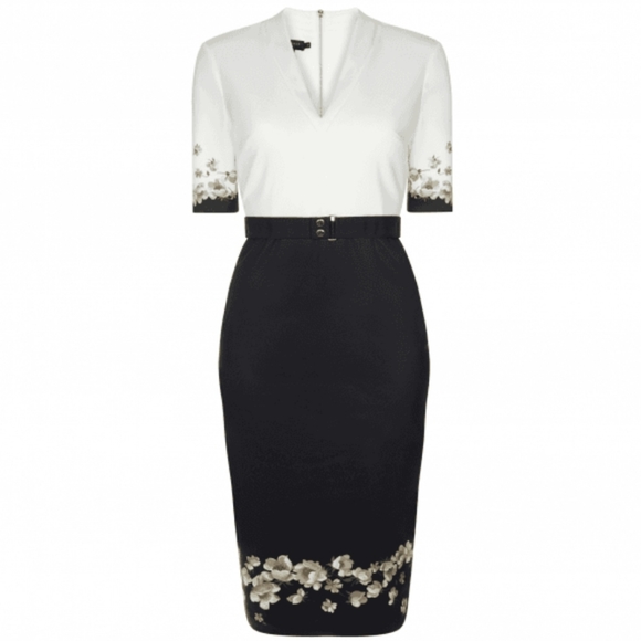 💥LAST 1💥NWT TED BAKER V NECK BODYCON DRESS - Picture 7 of 9